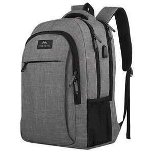 Matein Travel Laptop Luggage Backpack Waterproof 17" Carry On Bag Gray Unisex